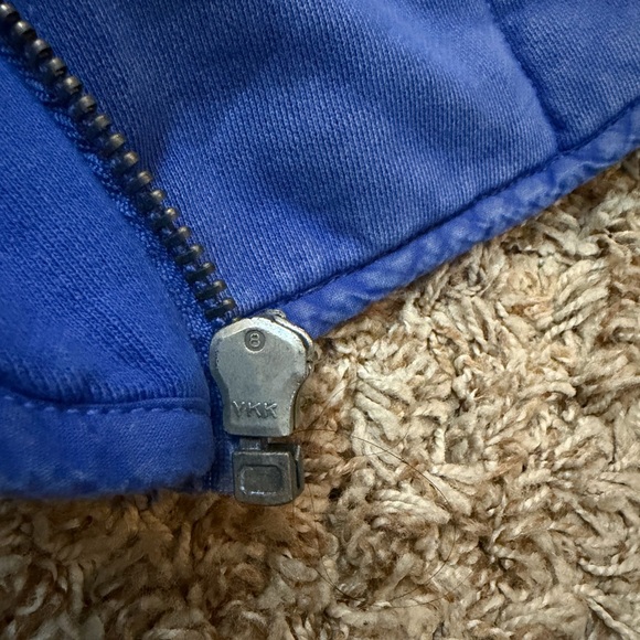 Free People Quilted Blue Zip Jacket with Pockets Relaxed Fit Long Sleeve S/P - Picture 7 of 14